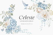 Watercolor Blue White flowers, a Decorative Illustration by Grace Noboa Illustrations (Thumbnail 5 of 14)