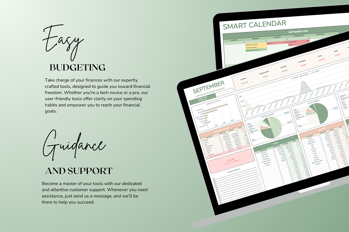 Standard Monthly Budget - Green, a Templates & Theme by The Creative Plans co (Photo 9 of 10)