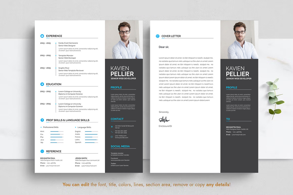 Modern Resume CV Template Design, a Resume Template by Blackcloud_Creations (Photo 5 of 8)