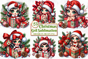 Christmas Gril Sublimation Clipart, a Seasonal Illustration by Craft Nest (Thumbnail 1 of 5)