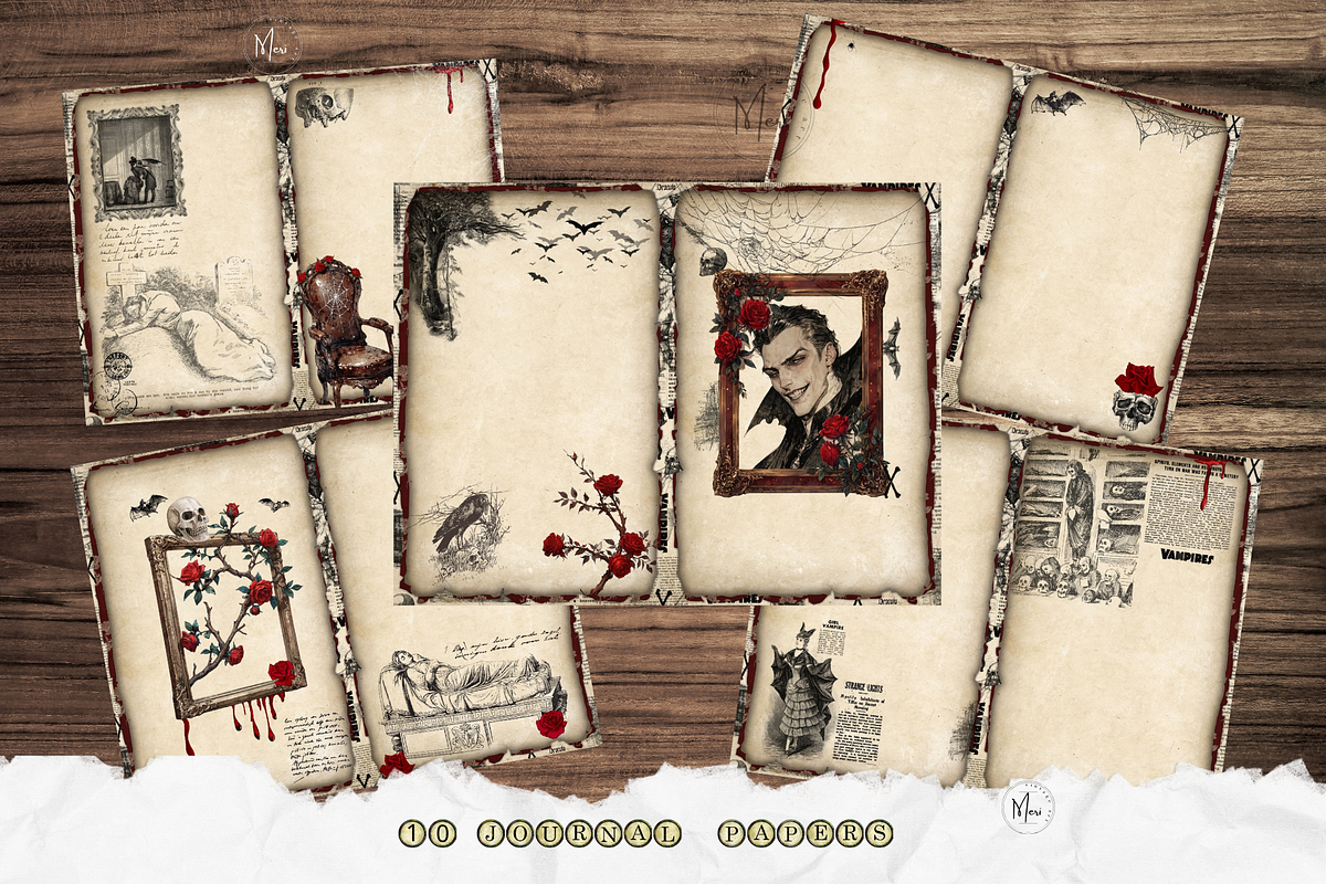 Dracula's Haunted Pages junk journal, a Decorative Illustration by meribela (Photo 3 of 6)
