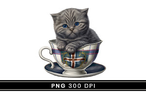 Cat Holding A Teacup In Its Paws