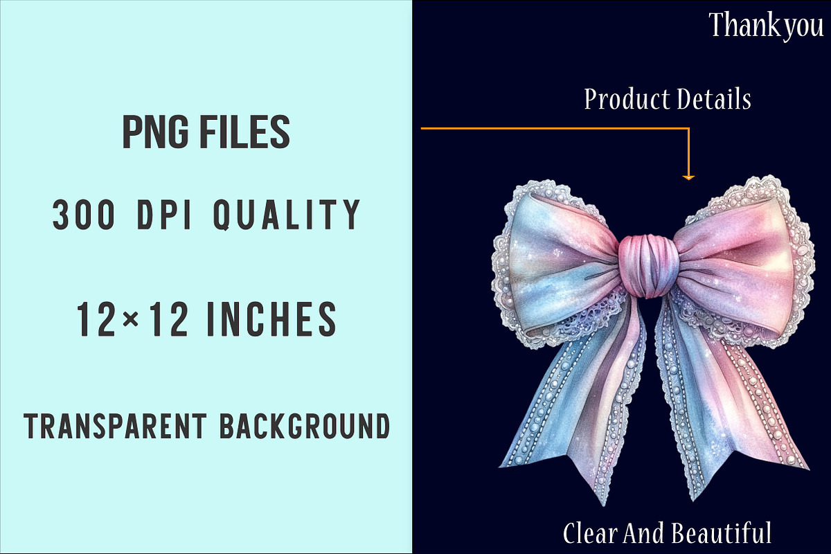Mermaidcore Coquette Bow PNG, an Illustration by SinaCreation (Photo 4 of 5)