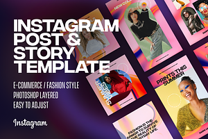 Instagram post story template