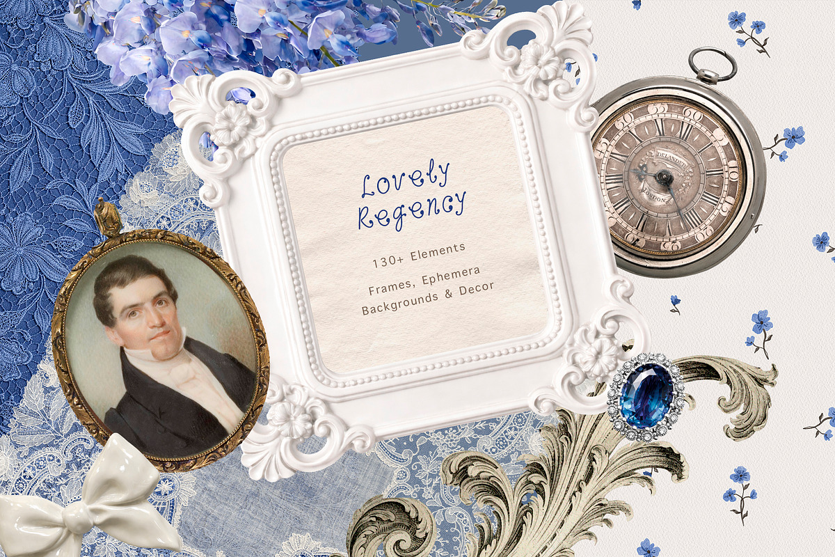 Romantic Regency Vintage Collage Kit, an Object Graphic by Eva Gentle (Photo 2 of 12)