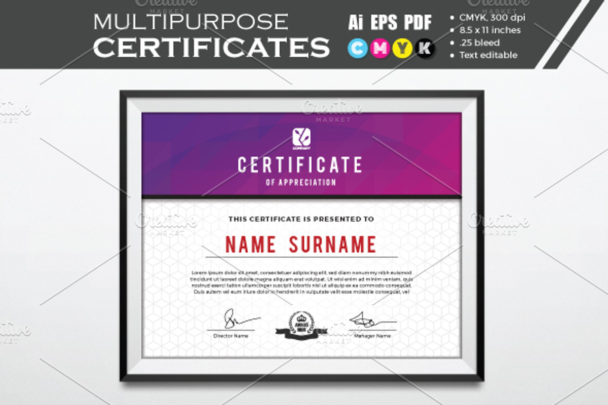 Multipurpose certificate template, a Stationery Template by Raftel (Photo 2 of 2)