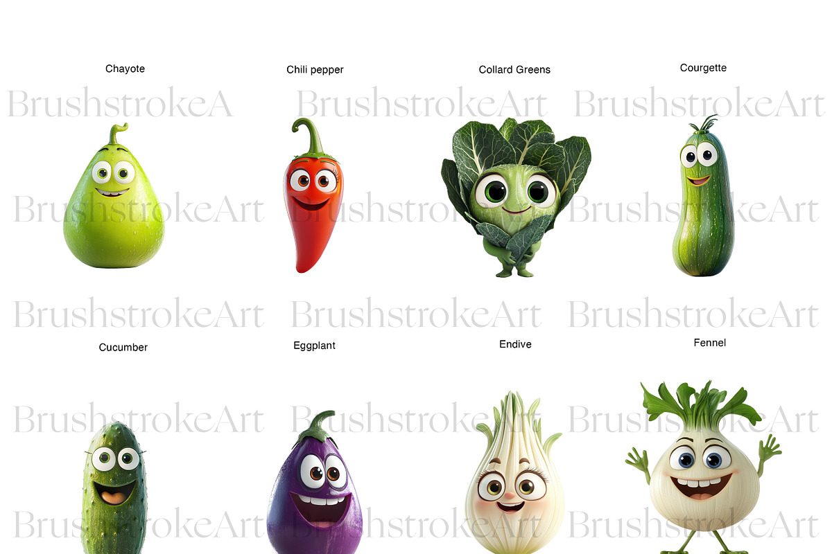 Cute Vegetables Clipart, Cute Carrot, a Food Illustration by BrushstrokeArtGB (Photo 3 of 9)