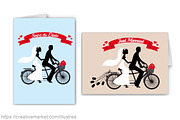 Wedding tandem bicycle, vector, an Object Graphic by Illustree (Thumbnail 2 of 2)