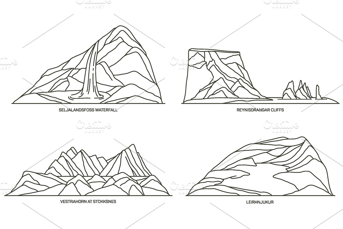 Nature sights of Island in line, an Illustration by GenziWorkshop (Photo 10 of 12)