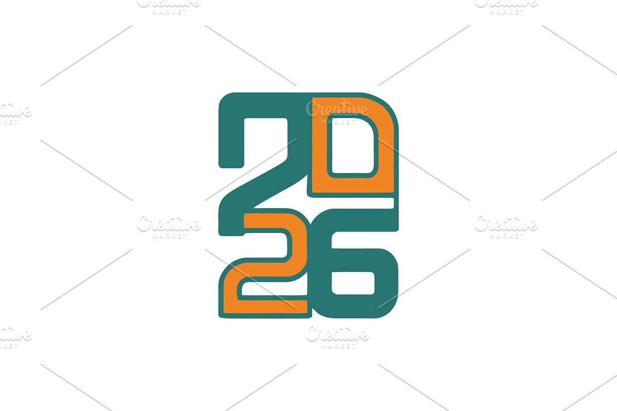 2026 Number Typography Vector Set, a Work Illustration by Vectorium Studio (Photo 17 of 20)