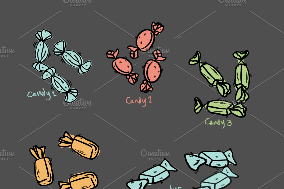 SALE candy stamps for procreate, a Brush Add-On by pinkdrinksoul (Photo 2 of 2)