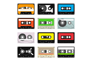 various vintage audio tapes