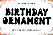 Birthday Ornament, a Script Font by FreshTypeINK (Thumbnail 1 of 7)