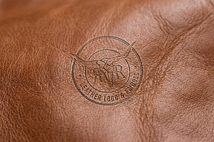 Leather Emboss Logo Mockup Set, an Advertising Mockup by graphypix