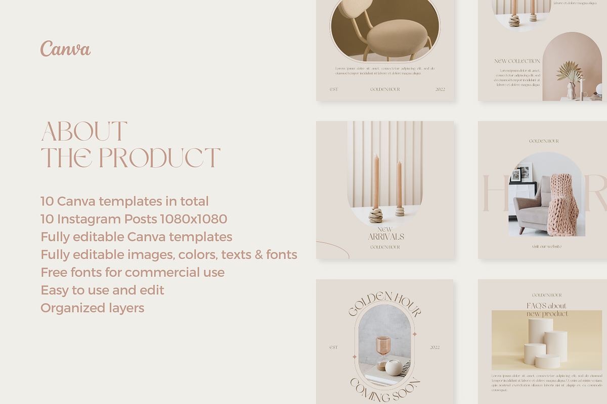 Beige Minimalist Canva Template, a Social Media Template by Moodwave Studio (Photo 2 of 10)