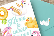 Pool floats watercolor cliparts, an Illustration by Sweet sweet design (Thumbnail 5 of 6)