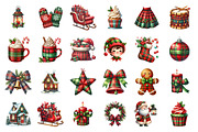 Red & Green Plaid Christmas Clipart, an Illustration by SinaCreation (Thumbnail 2 of 7)