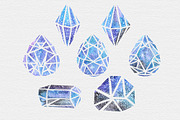 Galaxy Watercolor Crystal Clipart, an Illustration by TigerlilyDesignCo (Thumbnail 2 of 2)