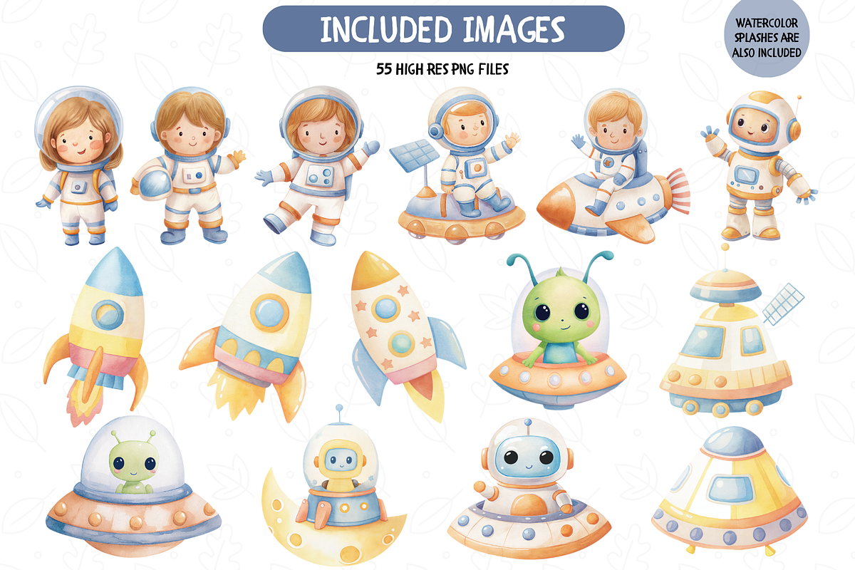 Astronaut Clipart Bundle, an Illustration by TatiMockup (Photo 3 of 5)