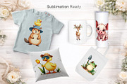 UglyCute Spring Watercolor Clipart, an Animal Illustration by Artnoy (Thumbnail 5 of 8)