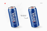 500ml Drink Can with Drops Mockup, a Product Mockup by HelenStock (Thumbnail 3 of 9)