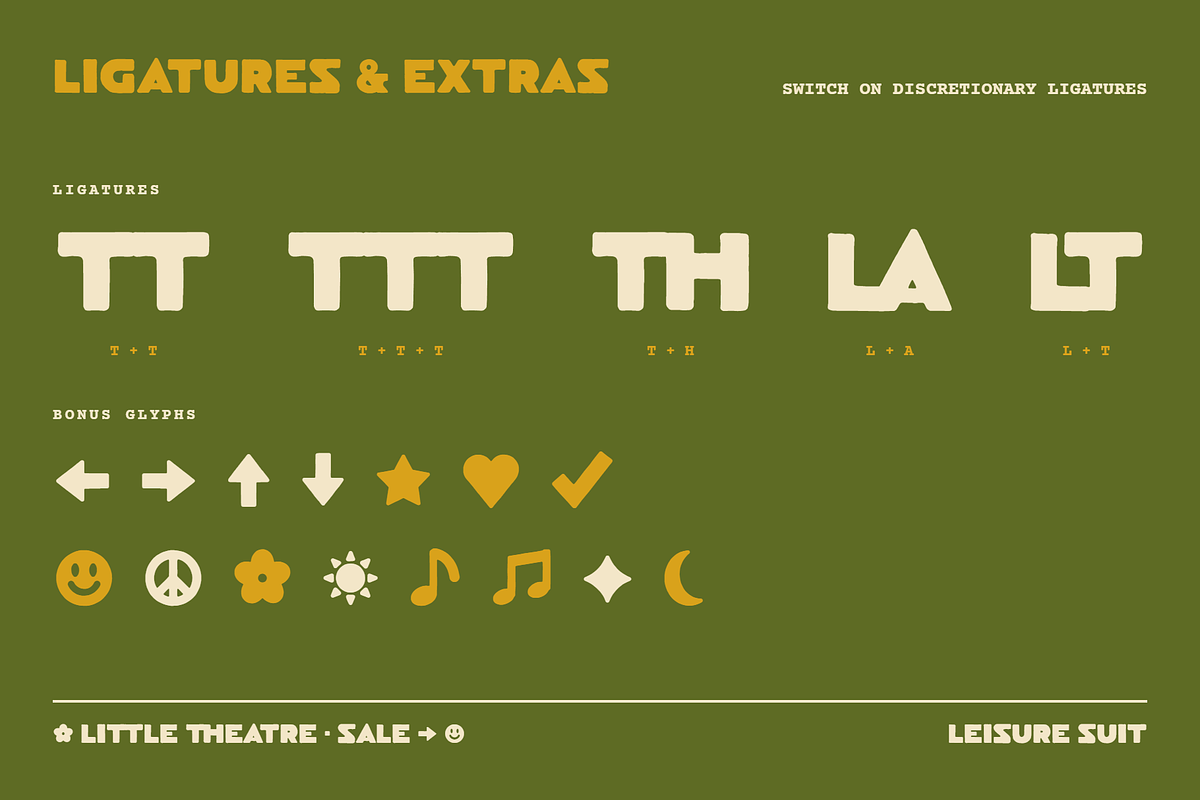 Leisure Suit | 70s Retro Font, a Sans Serif Font by Lauren Hodges (Photo 11 of 13)