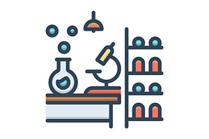 Laboratory microscope color icon, a Duotone Icon by Creative priyanka