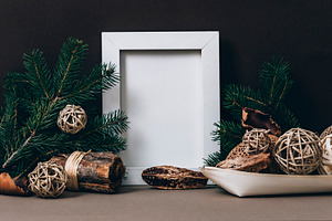 Empty photo frame christmas decor, a Holiday Photo by hitdelight