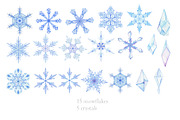 Snowflakes. Watercolor clipart, an Illustration by Love Watercolor Store (Thumbnail 2 of 7)