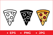 Pizza Slice Icons, a Solid Icon by Artonix (Thumbnail 1 of 2)