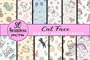 Cat Face Digital Papers  Background, an Arts & Entertainment Photo by Wow Magic (Thumbnail 2 of 2)