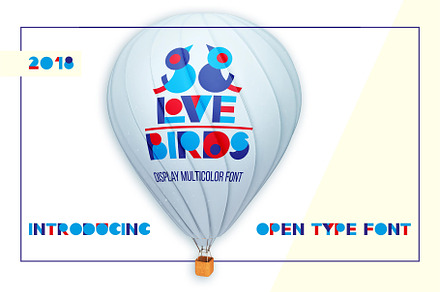 LOVE-BIRDS multicolor font, a Sans Serif Font by Zimages
