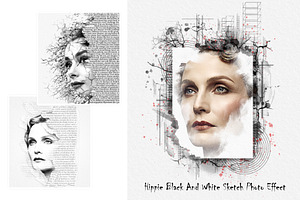 Hippie Sketch Photo Effect Template