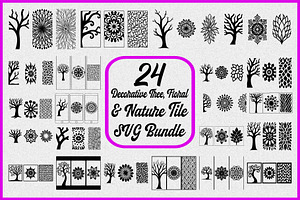 Decorative Tree Floral Nature Tile, a Decorative Illustration by Artivon