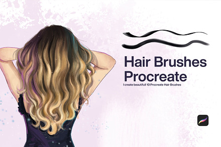 10 Hair Brushes Procreate, a Brush Add-On by CCPreset