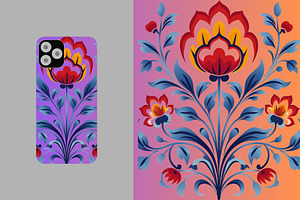 16 Folk Flower Art Print Decoration