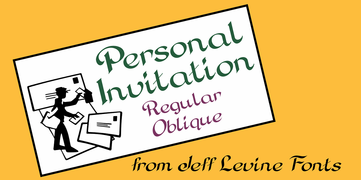 Personal Invitation JNL, a Script Font by Jeff Levine Fonts (Photo 1 of 5)