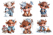 Cute & Funny Festive Highland Cow, an Illustration by Daily.Designs (Thumbnail 4 of 5)