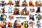 Funny Halloween Clipart, an Illustration by Pixels.Craft (Thumbnail 1 of 9)