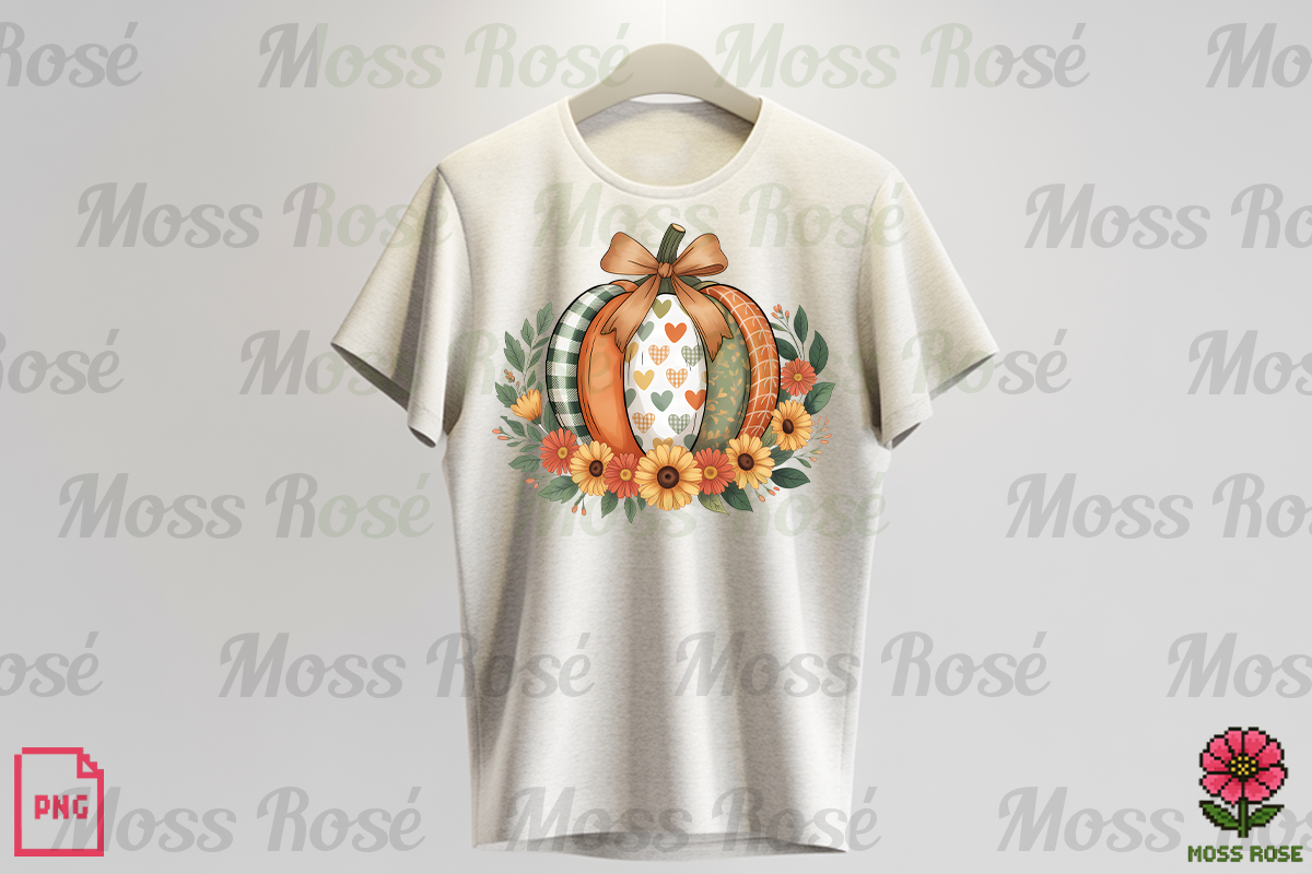 Patchwork Pumpkin with Florals, a Graphic by Moss Rose (Photo 3 of 3)