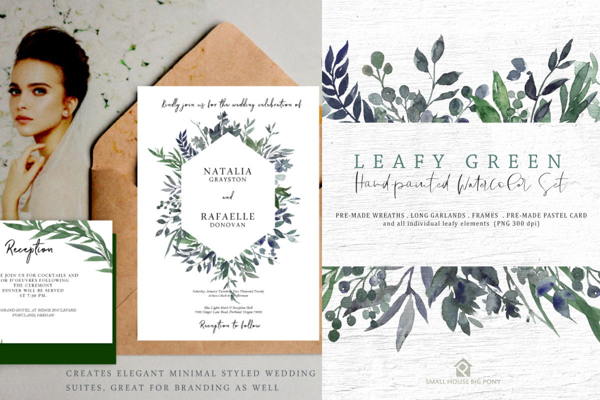 Leafy Green - Watercolor Set, a Graphic by SmallHouseBigPony (Photo 2 of 13)