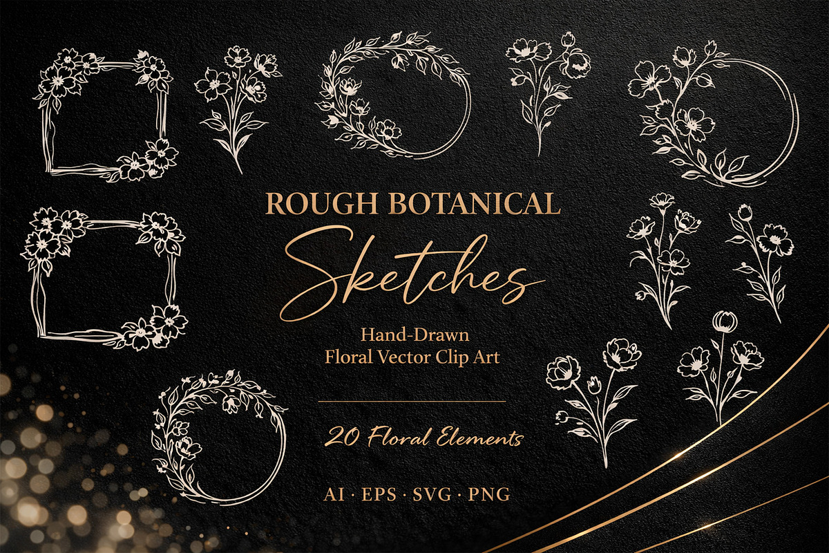 ROUGH BOTANICAL SKETCHES Vector, an Illustration by Casa Mandarina (Photo 1 of 10)