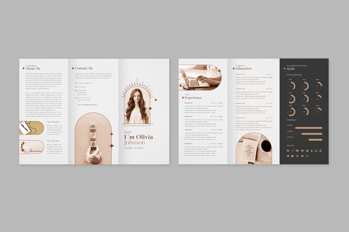 Aesthetic Style Resume Trifold, a Resume Template by McLittle Stock (Photo 2 of 2)