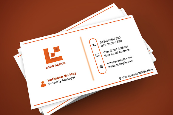 Monochrome Business Card PSD preview 8