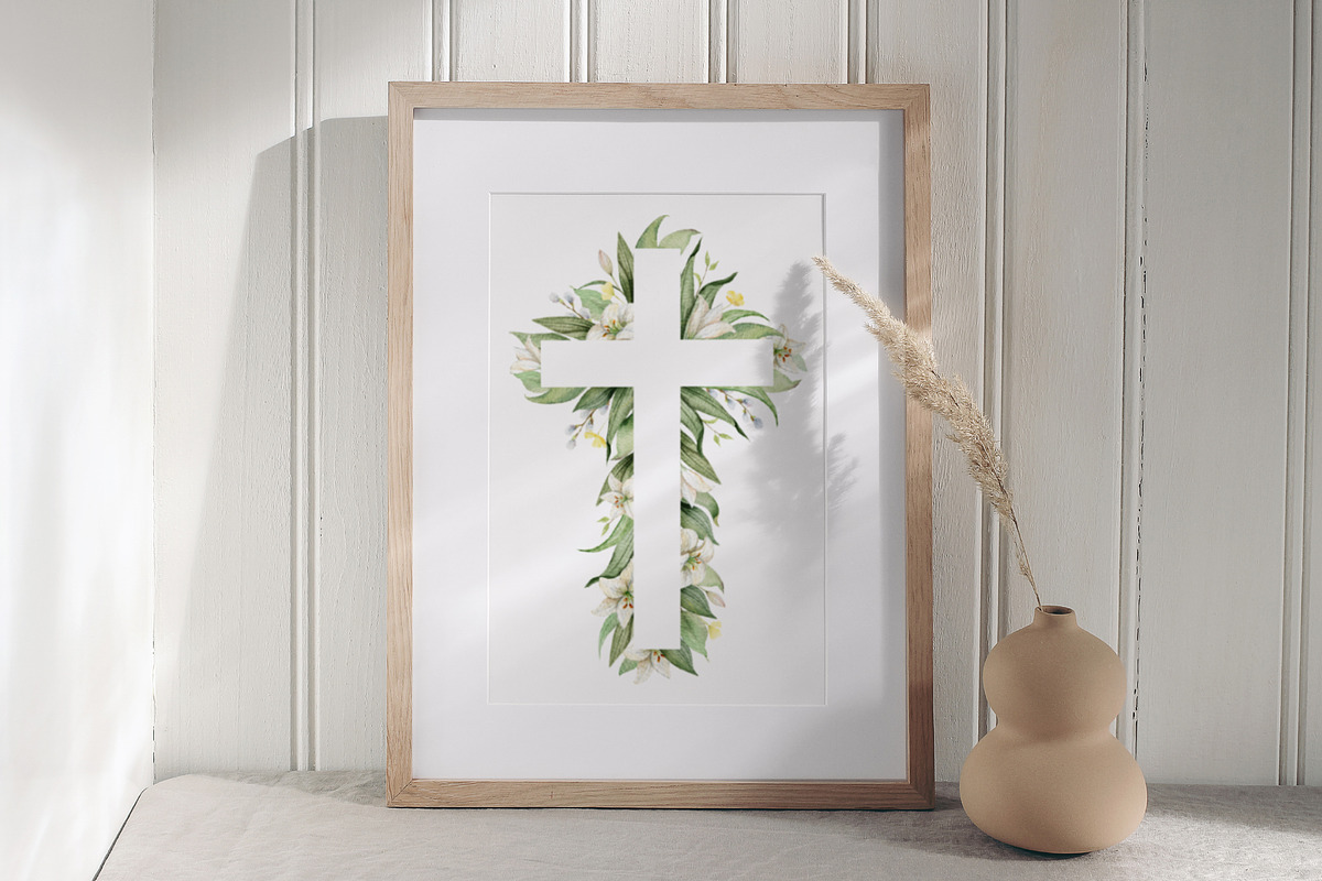 Flower Crosses Watercolor Clipart, a Decorative Illustration by Elena Medvedeva (Photo 5 of 5)