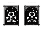 Ex Libris Bookplate with Astronaut, an Education Illustration by Tovarkovdesign (Thumbnail 3 of 5)
