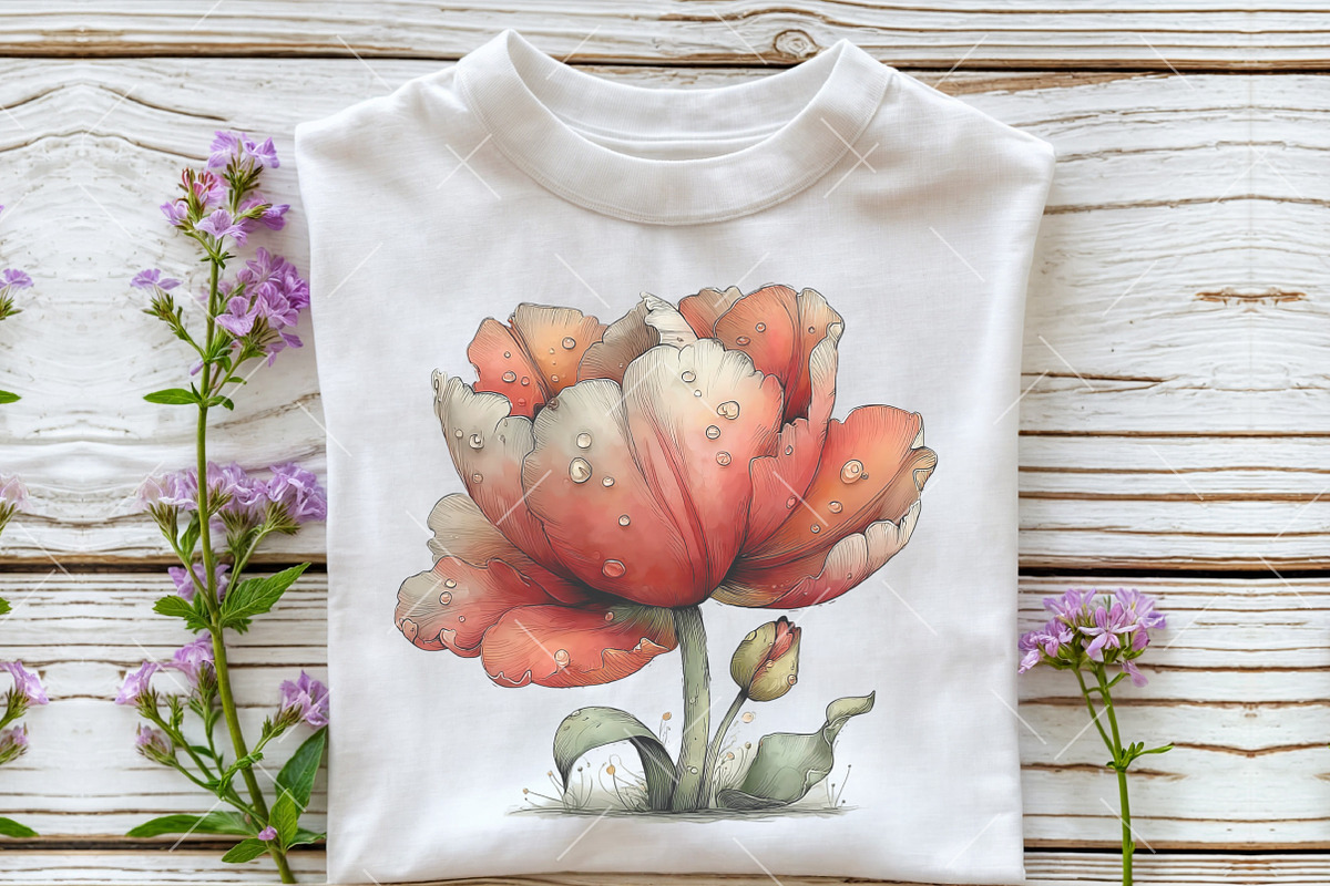 Whimsical Spring Tulip Flower Clipar, an Illustration by OK Design (Photo 4 of 5)