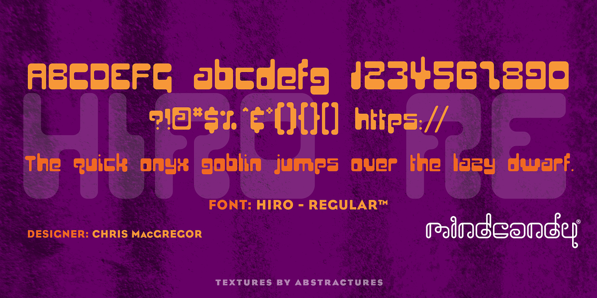 Hiro™, a Font by MINDCANDY (Photo 1 of 6)