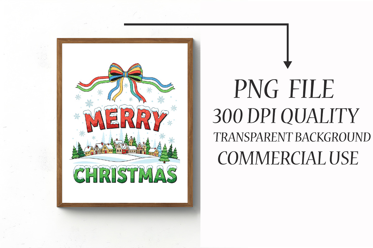 Merry Christmas Preppy Xmas Tree Bow, an Illustration by Libby Wishes (Photo 3 of 6)