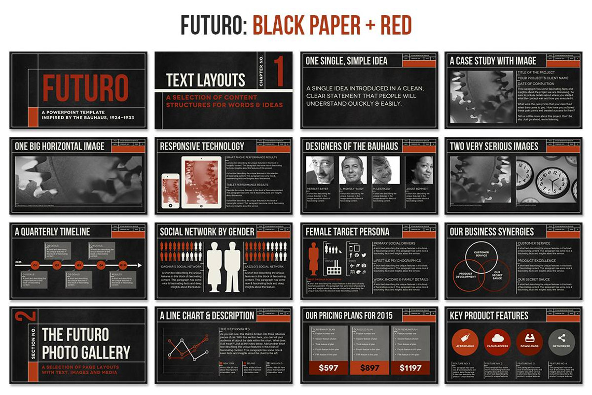 Futuro Bauhaus Powerpoint Templates, a Presentation Template by Blixa 6 Studios (Photo 4 of 13)